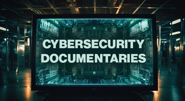 A TV Screen with the Words Cyber Security Documentaries 